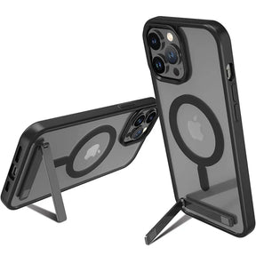 Two gray iPhone cases with kickstands.