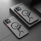 two iphone cases with a face drawn on them