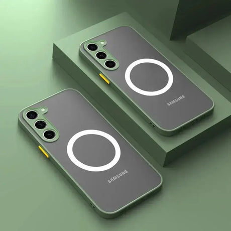 Two iphone cases with the logo of the company