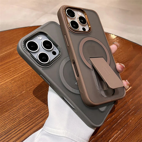 Two iPhone cases with MagSafe compatibility and kickstands.