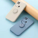 two iphone cases with a phone holder attached to the back