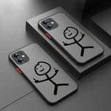 two iphone cases with a sticker sticker on them