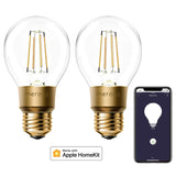 two light bulbs with an iphone and a smart phone