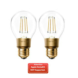 two light bulbs with the words,’aes’and’aes ’