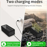 two charging modes on a rock and a photo of a mountain