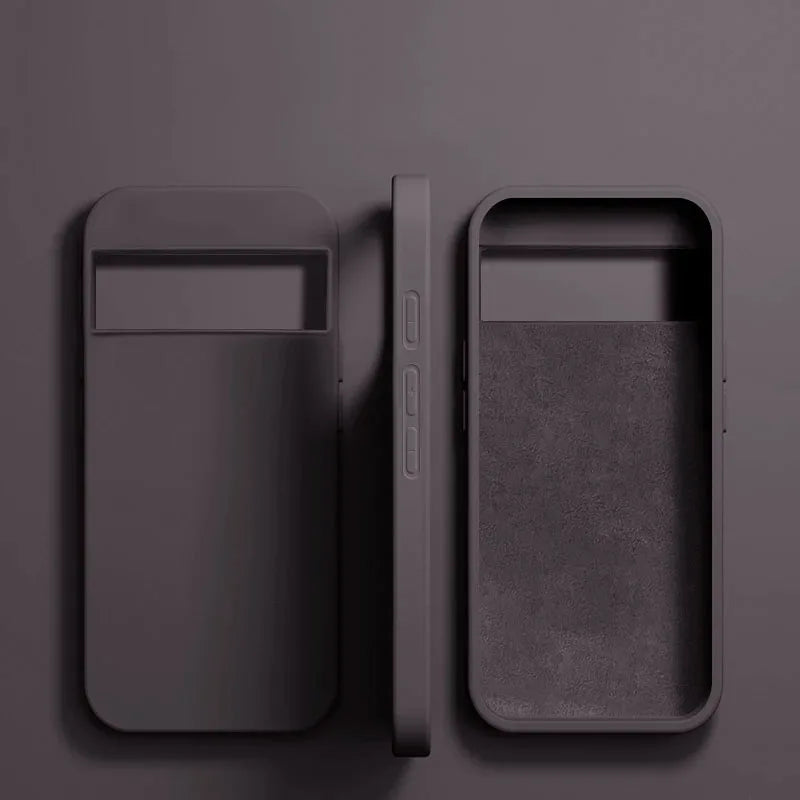 Two sleek, rectangular smartphone cases with window cutouts.