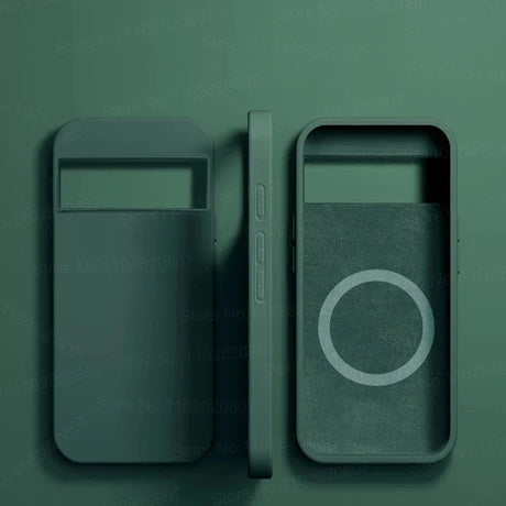 Two smartphone cases with minimalist designs, one featuring a circular pattern.