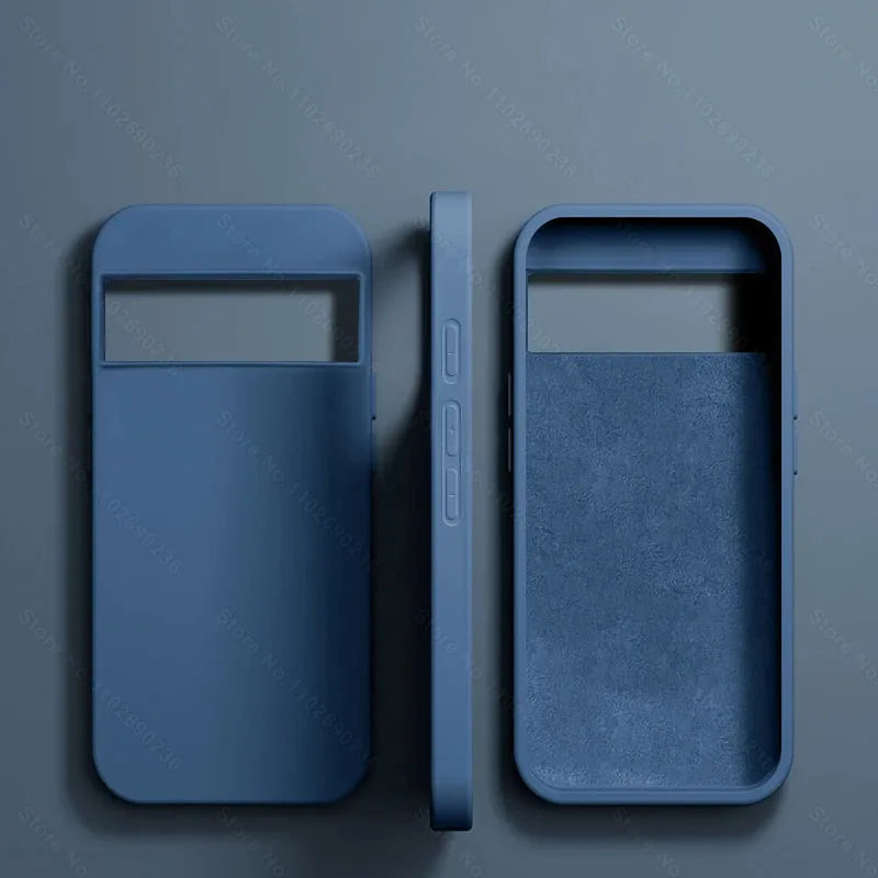 Two smartphone cases or protective covers in a dark blue color.