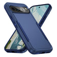 Two-tone blue rugged phone case.
