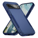 Two-tone blue rugged phone case.