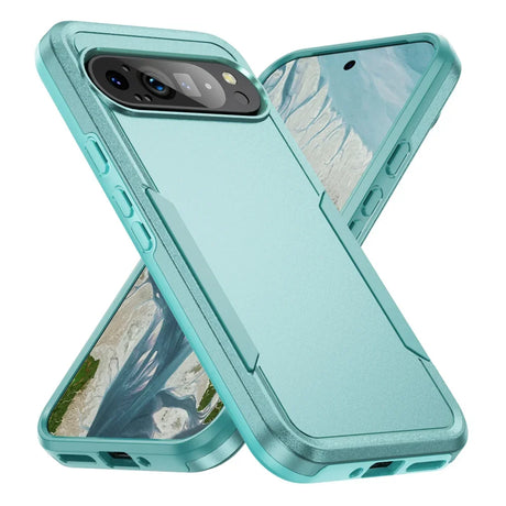 Two-tone teal durable smartphone case.