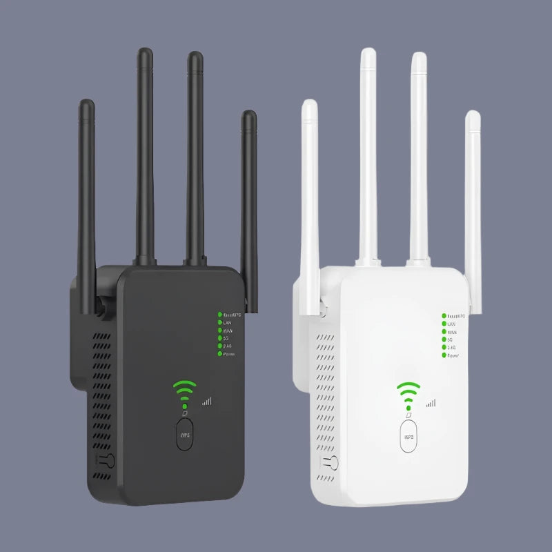 Two different types of wifi routers are shown in this image