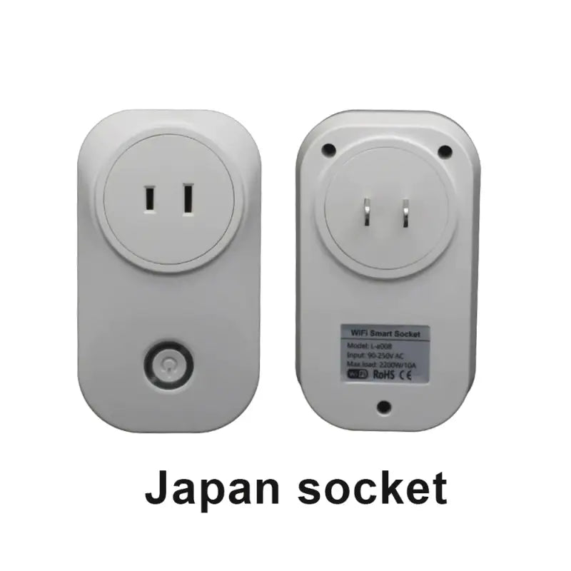 two white electrical outlets with a japanese text on them