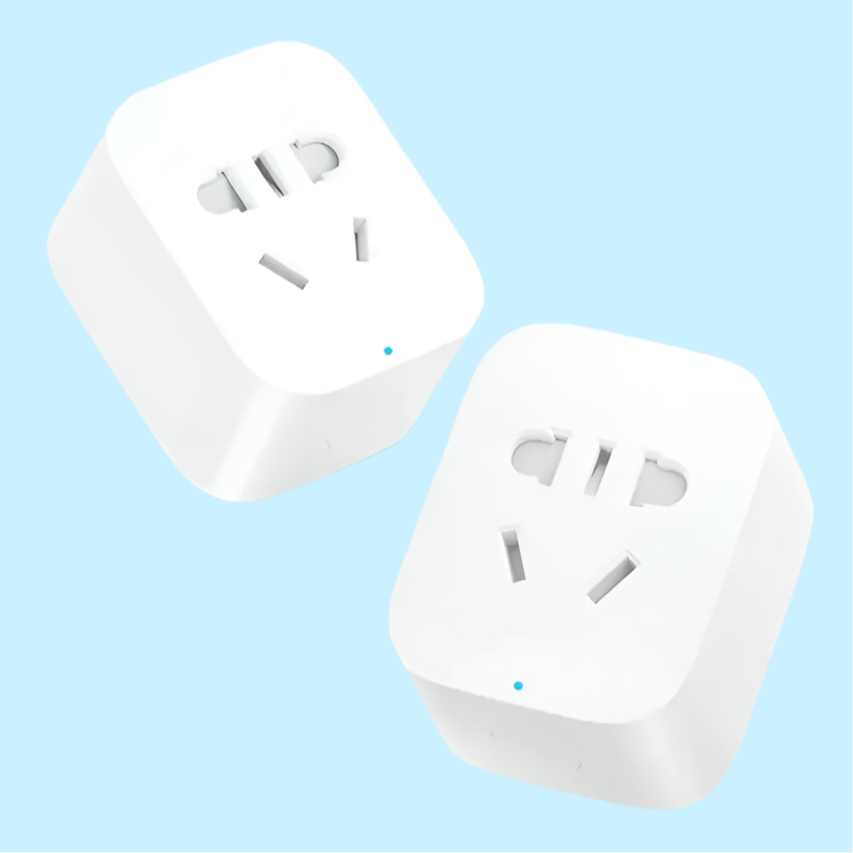 Two white smart electrical outlet adapters with multiple plug sockets.