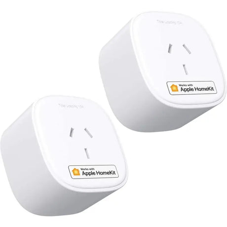 two white smart home security devices