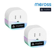 two white smart plugs with the logo of the company