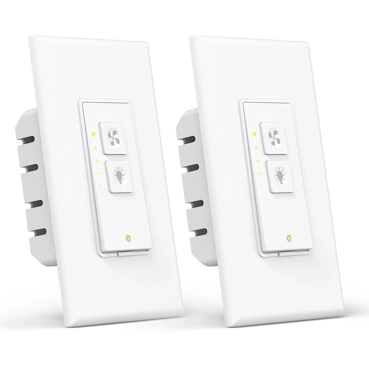 two white switches on a white background