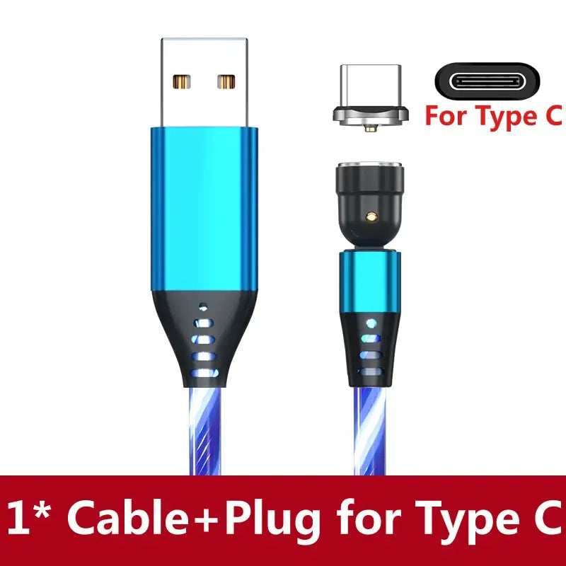 a close up of a blue cable with a type c connector