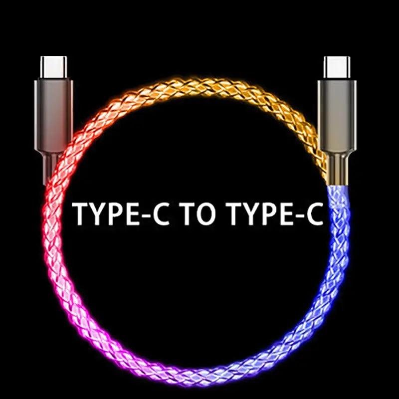 a colorful cable with the words type - to - c