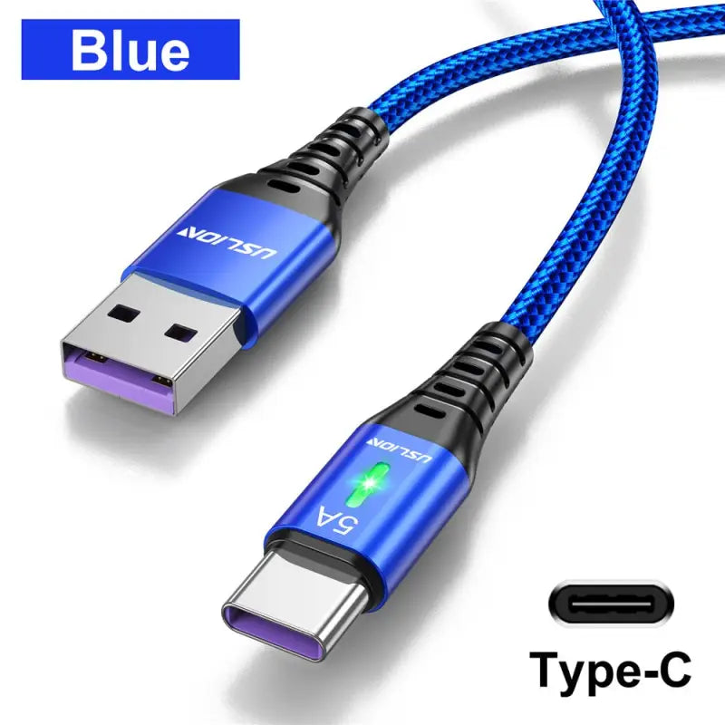 blue usb cable with usb type c