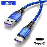 blue usb cable with usb type c