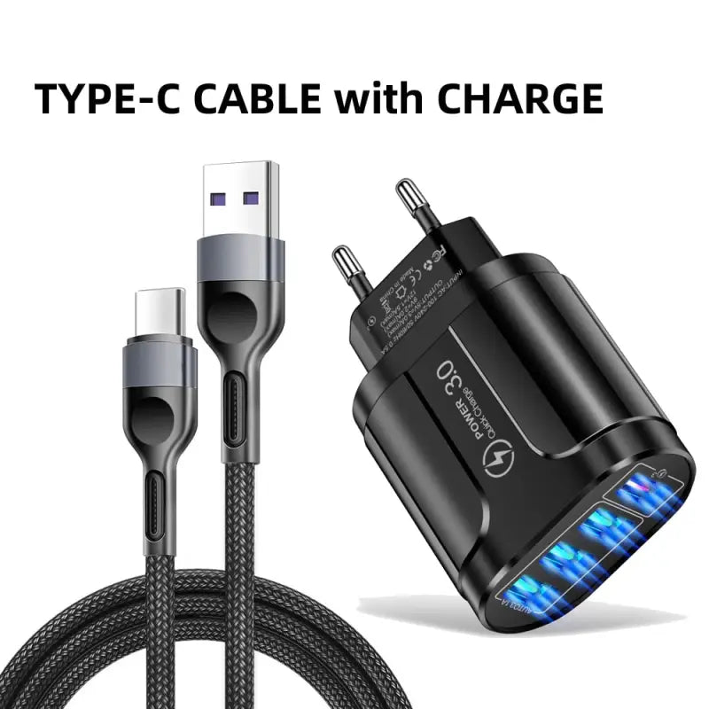 type - c cable with charger