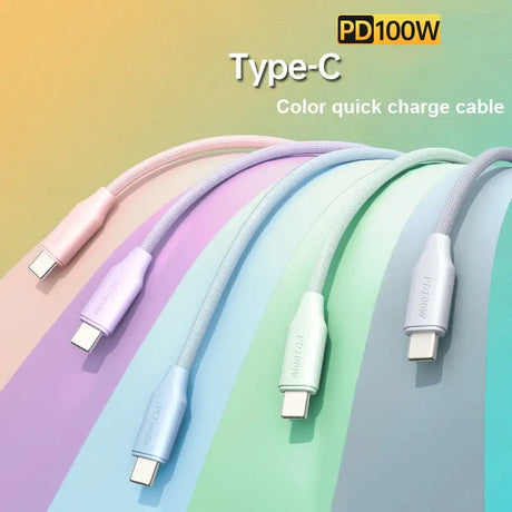 a set of colorful cables with the text type c