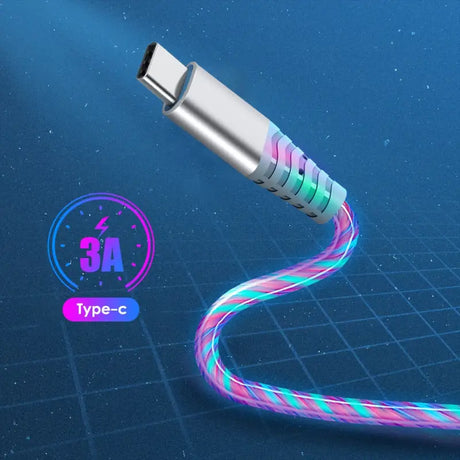 a usb cable with a glowing glow on it