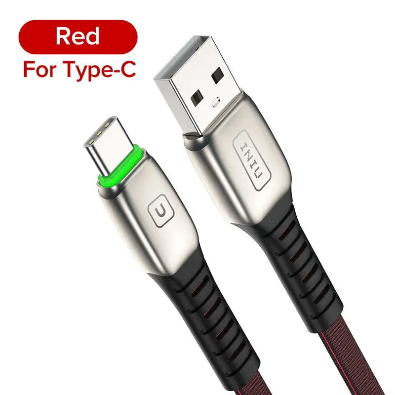 a close up of a usb cable with a red and black cable