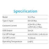 a table with a list of different types of electronic equipment