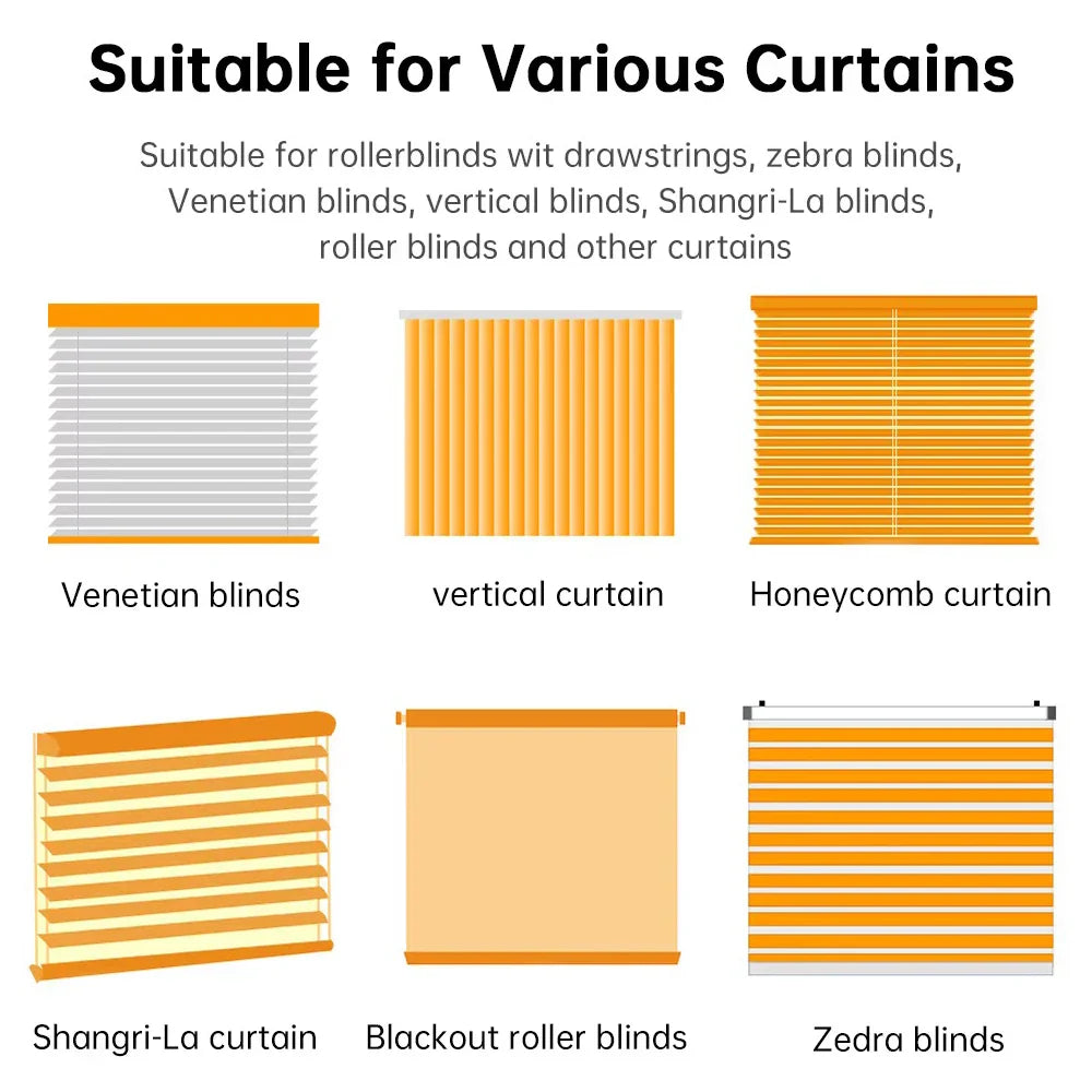 Various types of curtains.