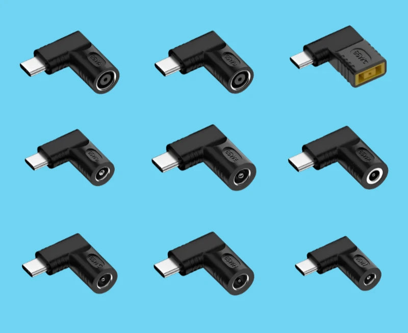 a set of different types of usb to type c converter