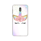 unicorn face with flowers and stars phone case