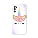 unicorn face with flowers and stars phone case