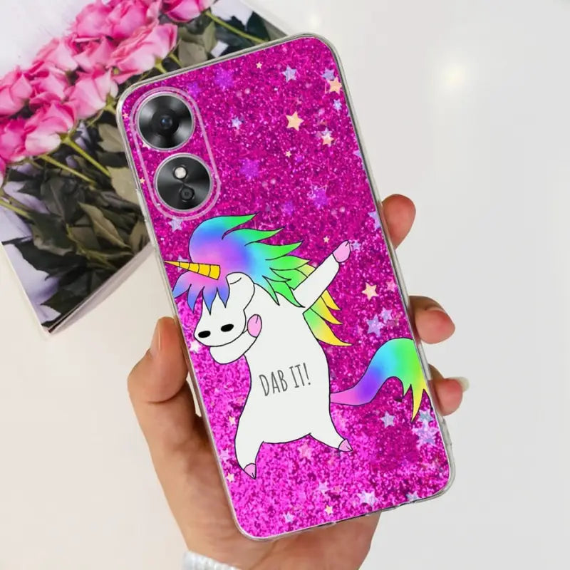 unicorn glitter phone case