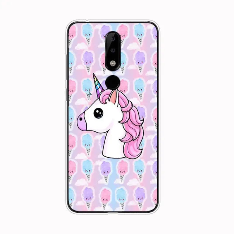 a close up of a phone case with a unicorn on it