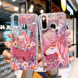 a girl holding a phone case with a unicorn on it