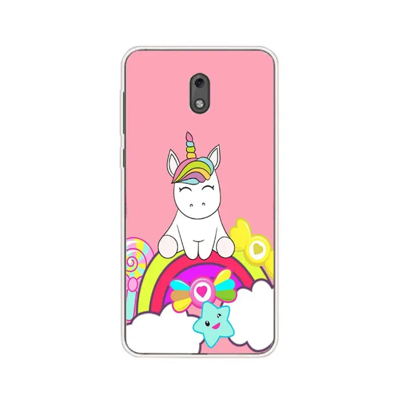 unicorn on a rainbow cloud phone case