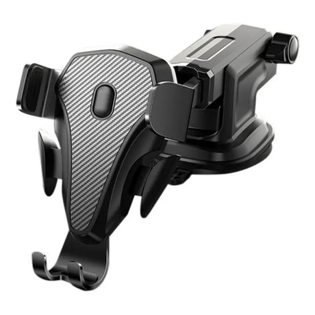 the universal car mount with a carbon carbon finish