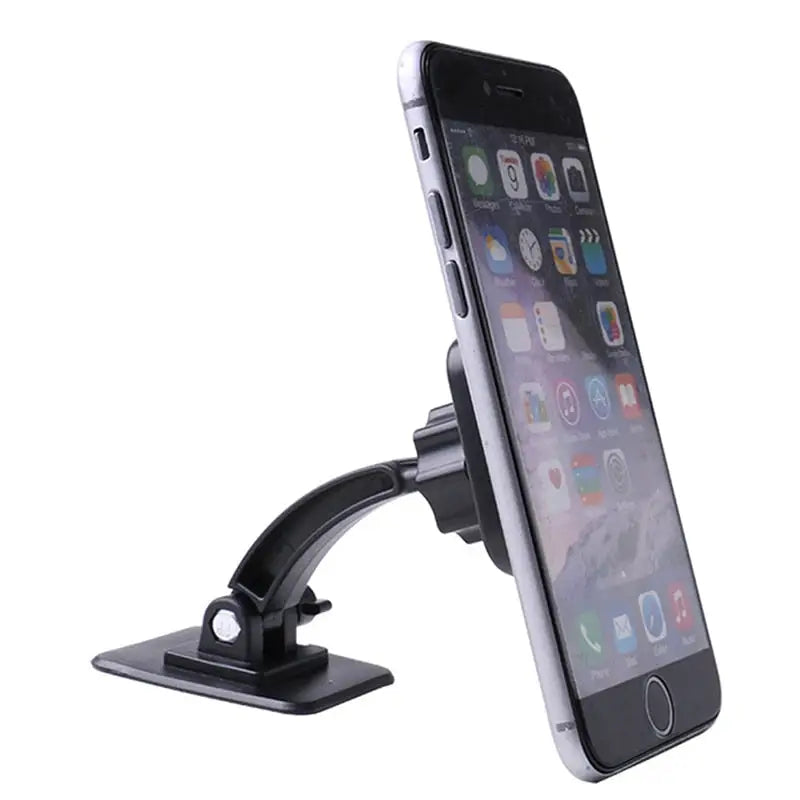 a close up of a cell phone on a stand with a white background