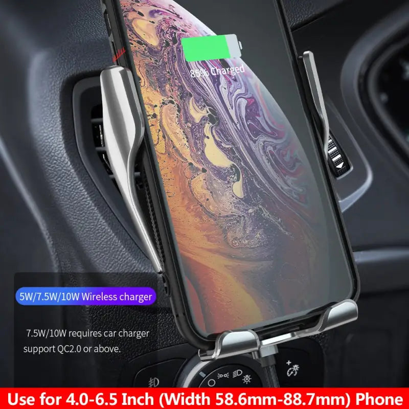 an image of a car phone holder with a wireless charger