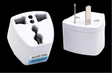 Universal power adapter with interchangeable plugs for international travel.