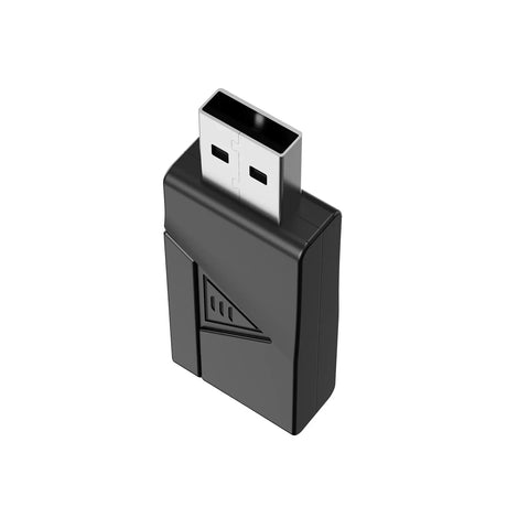 USB adapter or dongle with a triangular logo on its side.