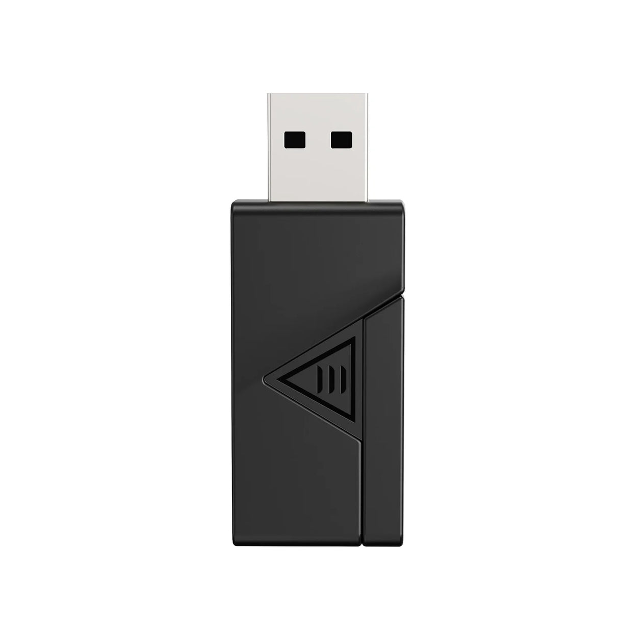 USB adapter or dongle with a triangular symbol on its black casing.