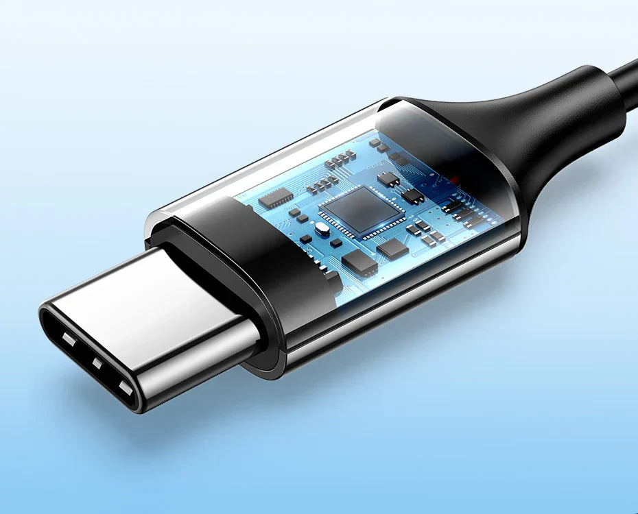 USB-C connector with visible internal circuitry.