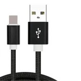 USB charging cable with a black and white connector design.