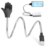 a usb cable connected to a smartphone