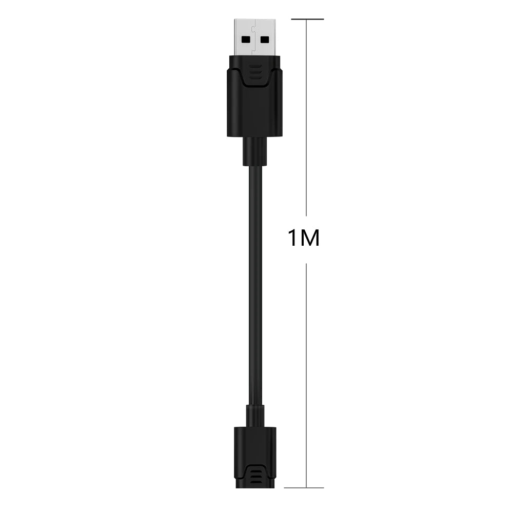 USB cable with a length of 1 meter.