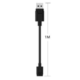 USB cable with a length of 1 meter.