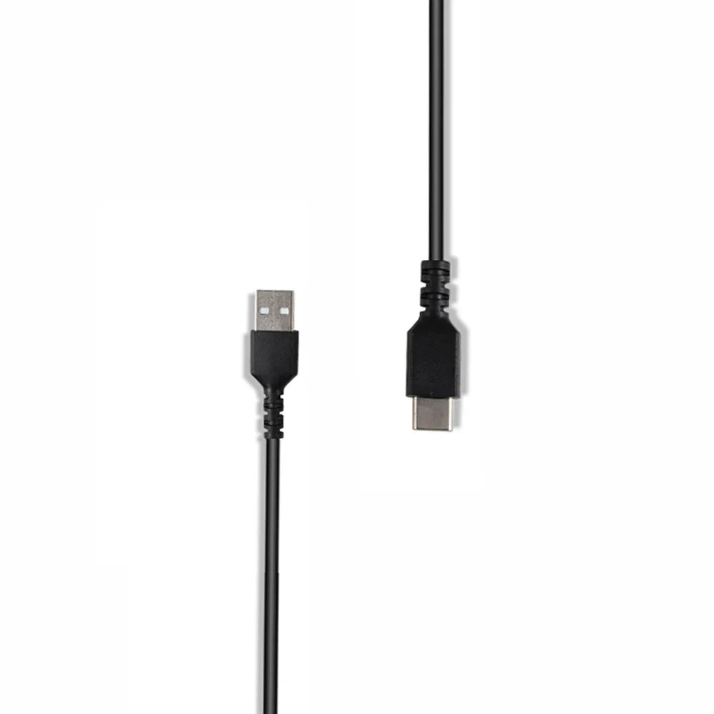 USB cable with a standard USB-A connector on one end and a USB-C connector on the other.